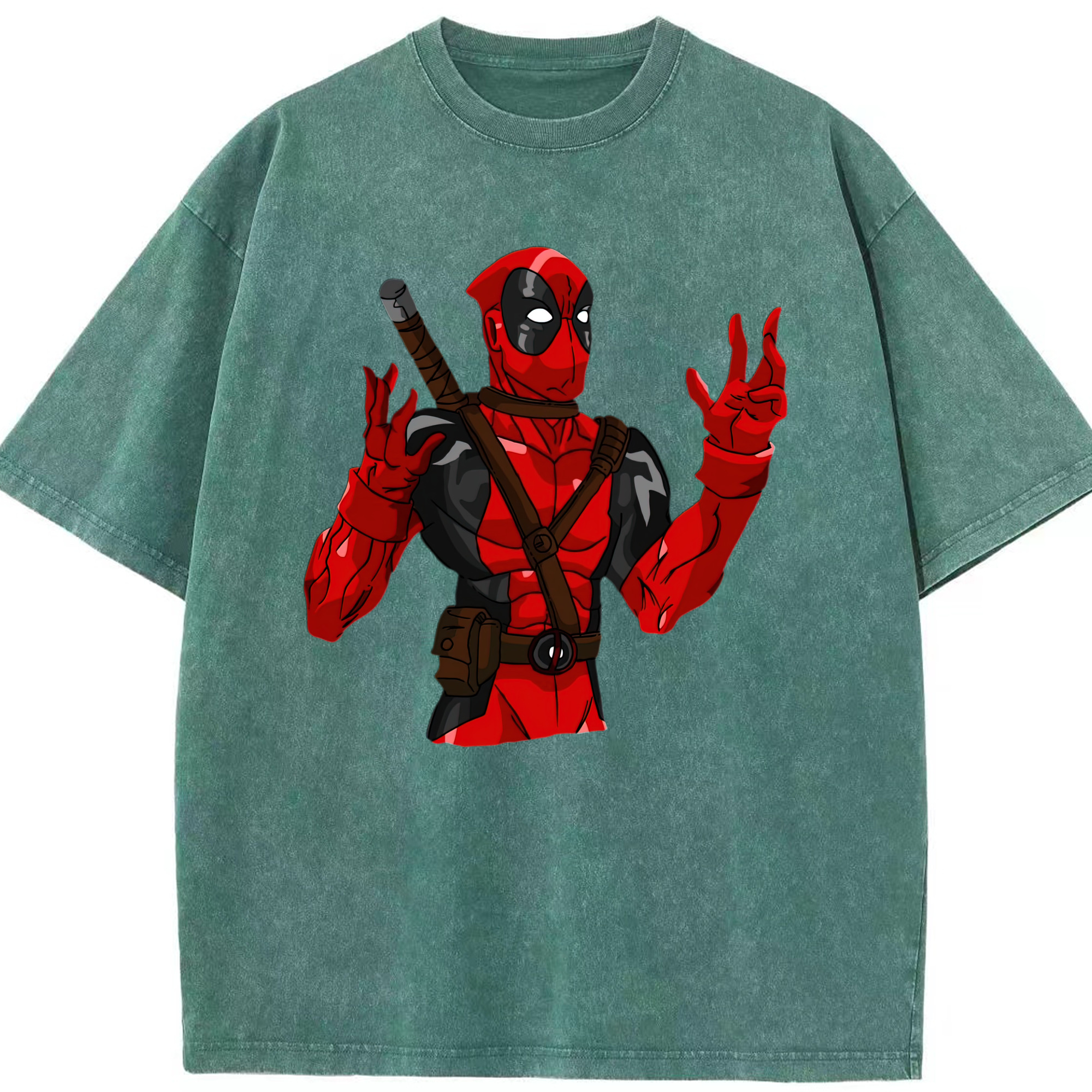 （画像用） Deadpool デッドプール 綿100% ヴィンテージ風 半袖Tシャツ（フロントプリント）